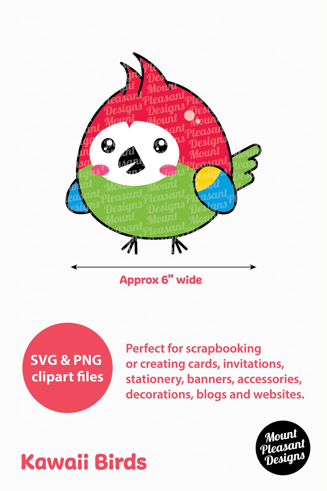 Kawaii Birds Clipart Cute Cartoon Birds Clip Art PNG and SVG | Etsy