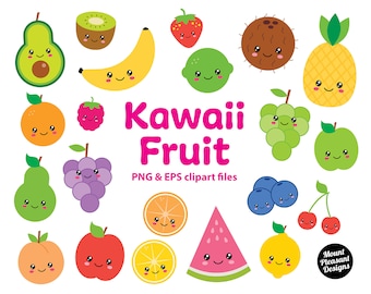 Kawaii Fruit Clipart Cute Cartoon Fruit Clip Art PNG & EPS - Etsy Kawaii Fruit Clipart Cute Cartoon Fruit Clip Art PNG & EPS - Etsy