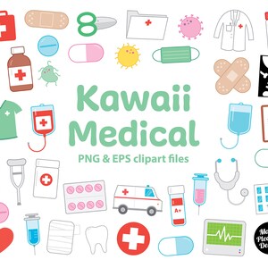 Kawaii Medical Clipart, Cute Cartoon Hospital Clip Art, PNG & EPS Files ...