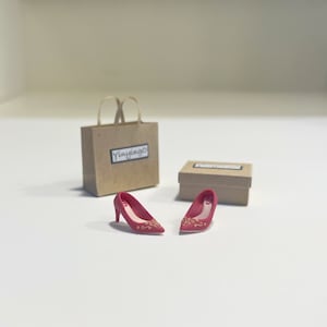 Handmade 1/12 dollhouse miniature shoes modern Victorian style