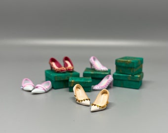 handmade 1/12 miniature dollhouse shoes, heels by YinyingO