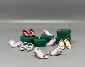 handmade 1/12 miniature dollhouse shoes, heels by YinyingO