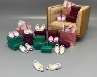 handmade 1/12 miniature dollhouse shoes, heels by YinyingO