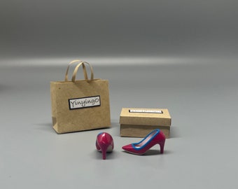 handmade 1/12 miniature dollhouse shoes, white slingback flats by YinyingO