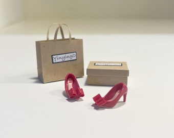 handmade 1/12 miniature dollhouse shoes, heels by YinyingO