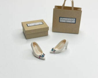 handmade 1/12 miniature dollhouse shoes, heels by YinyingO
