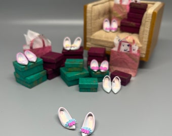 handmade 1/12 miniature dollhouse shoes, heels by YinyingO