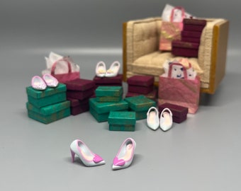 handmade 1/12 miniature dollhouse shoes, heels by YinyingO