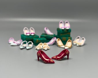 Handmade 1/12 dollhouse miniature shoes modern Victorian style