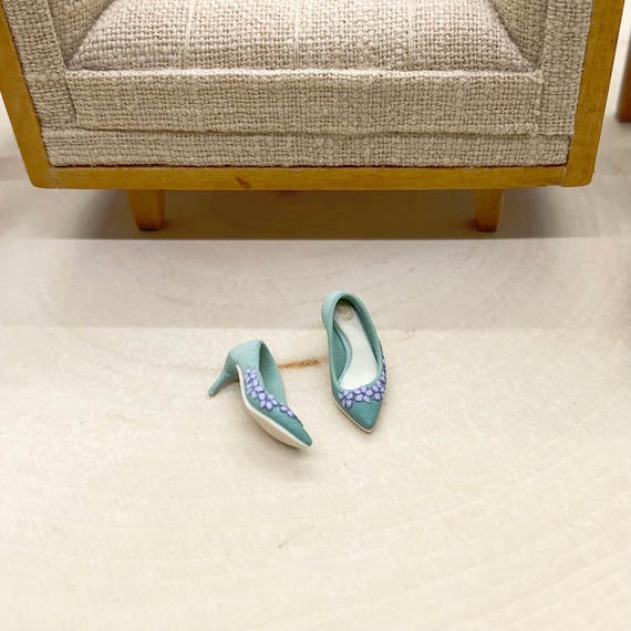 Casa Delle Bambole Argento Alto Tacco Scarpe Miniatura