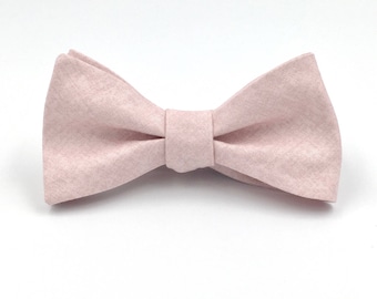 Blush Bow Tie, Mens Icy Pink Blush Bowtie, Pale Pink Tie, Pastel Pink, Light Pink Wedding Ties: Traditional Self-Tie or Pre-Tied Style