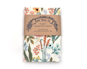 Cream Floral Pocket Square, Pastel Floral Handkerchief, Botanical Hanky
