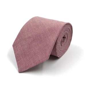 Mauve Necktie, Mens Mauve Chambray Tie - Skinny Tie or Traditional Tie