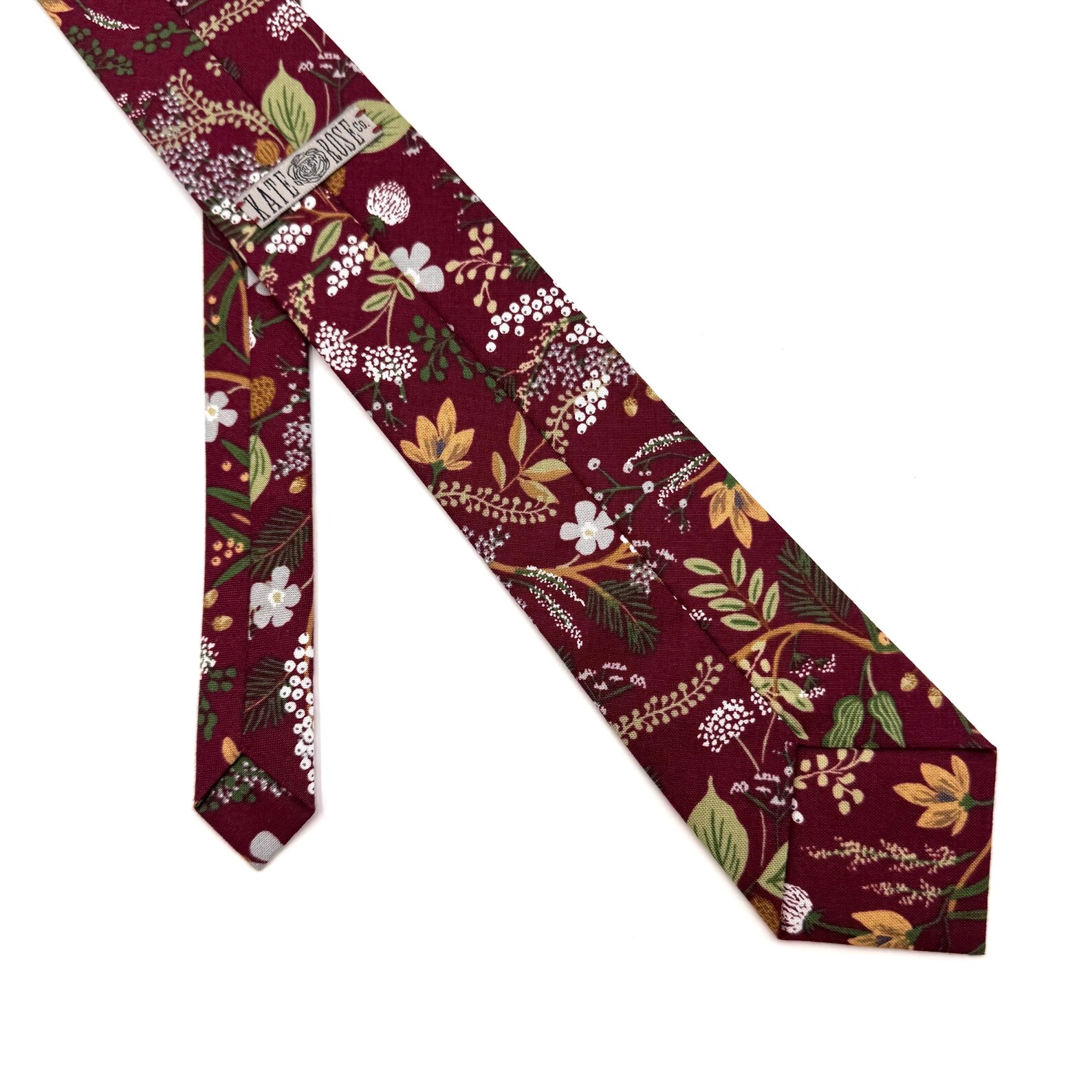 Burgundy Floral Tie, Fall Wedding Ties, Winter Weddings With Golden ...