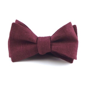 Burgundy Bow Tie, Bordeaux Bowtie, Wine Bordeaux Wedding Ties, Mens and Boys Bow Ties, Self-Tie or Pre-Tied Style