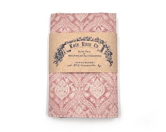 Rose Blush Pink Pocket Square, Damask Print Handkerchief, Rose Quartz Hanky, Light Pink Wedding Accessories