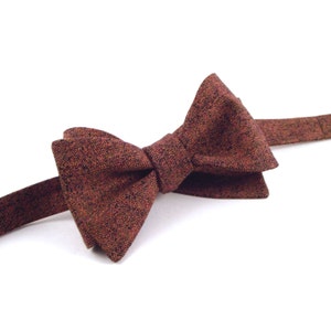 Burgundy Bow Tie, Dark Pink Tweed Tie, Marsala, Maroon and Black Tweed Like Bowtie, Mens and Boys Bow Ties, Self-Tie or Pre-Tied Style