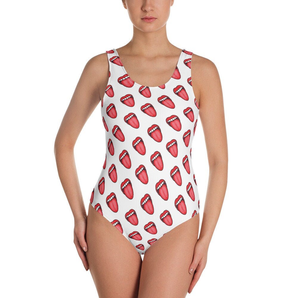 One Piece 80s Sexy Pop Art Aesthetic Retro Print Swimwear Etsy