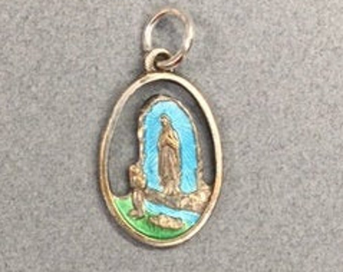 Blue Lourdes Medal Virgin Mary Italy Vintage Catholic Gift - Etsy