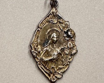 St Theresa Medal Little Flower Doing Good On Earth Rare Antique Vintage Catholic Gift