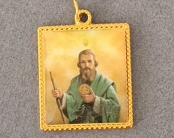 St Jude Medal Gold Pendant Hopeless Cases Hope Protection Catholic Gift