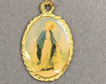 Sterling Miraculous Medal 925 Chapel Pendant Virgin Mary Silver Blessed ...