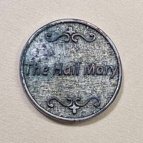 Hail Mary Pocket Coin Prayer Comfort Vintage Religious Gift