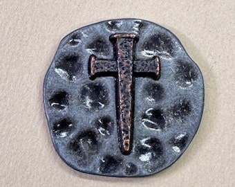 Nail Cross Pocket Coin Prayer Hobnail Comforting Vintage Religious Gift