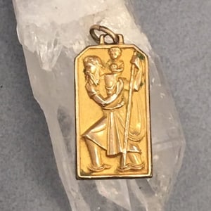 St Christopher Medal Pendant Gold 12K 1/20 Vintage Catholic Gifts