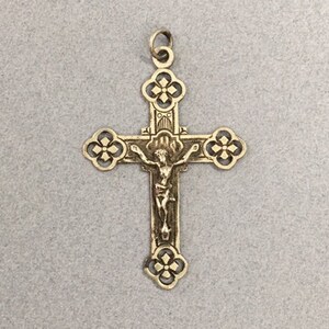 Notre Dame de Lourdes Souvenir Crucifix Christ on Cross Vintage Catholic Gift