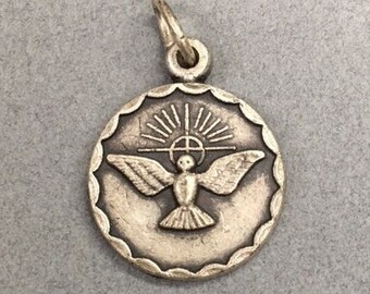 Holy Spirit Medal Peace Purity Vintage Catholic Gift