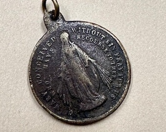 Miraculous Medal Old RARE Antique Virgin Mary Vintage Catholic Gift