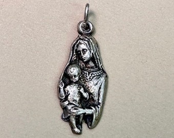 Madonna Child Medal Blessed Mother Holy Vintage Catholic Gift