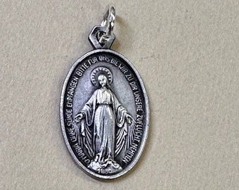 Miraculous Medal German Virgin Mary Protection Sick Blessed Mother Vintage Catholic Gift