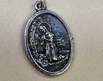 St Bernadette Medal Our Lady Lourdes Shrine Vintage Catholic Gift