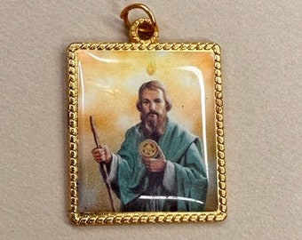 St Jude Medal Gold Pendant Hopeless Cases Hope Protection Catholic Gift