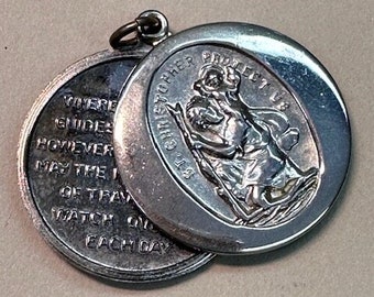 St Christopher Medal Slider Automobile Travel Protection Catholic Gift