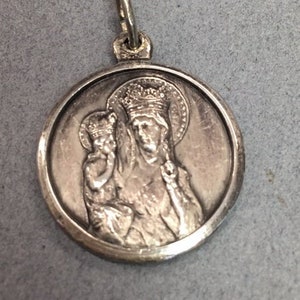 St Anne De Beaupre Medal French Saint Anne Basilica Pendant .500 Silver ...