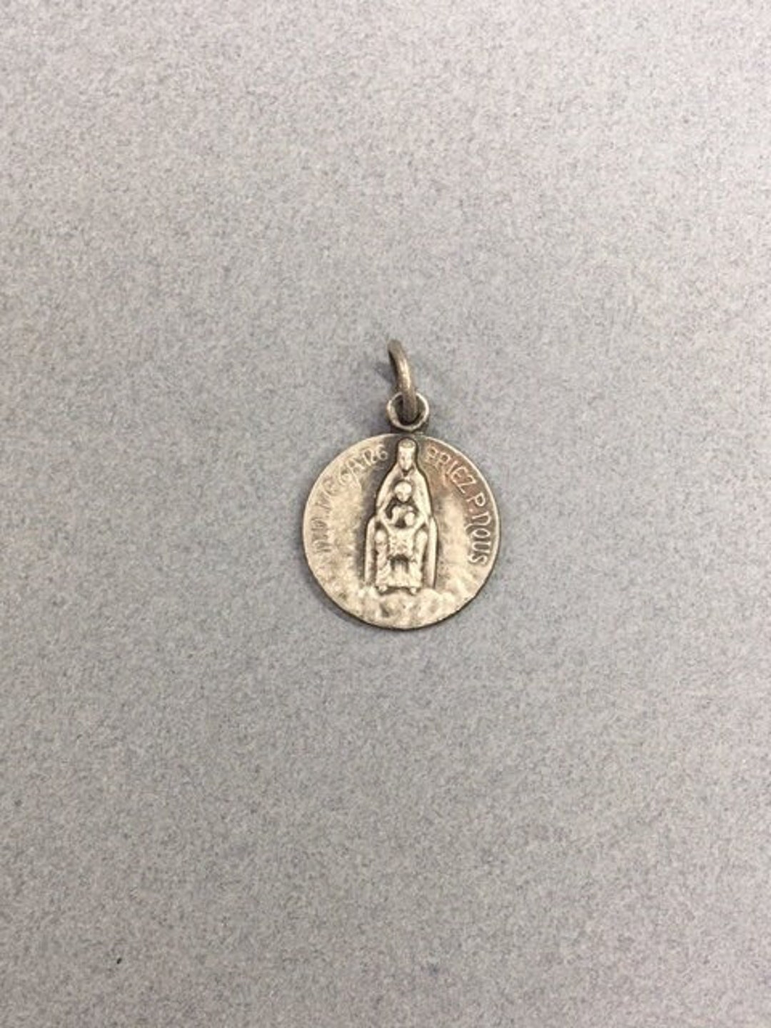 RARE Virgin Mary Medal Our Lady Pond Notre Dame French Vintage Catholic ...