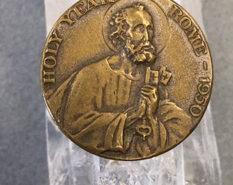 Pope 12 Medal Pivs XII Pontifex Maximus Pendant Holy Year 1950