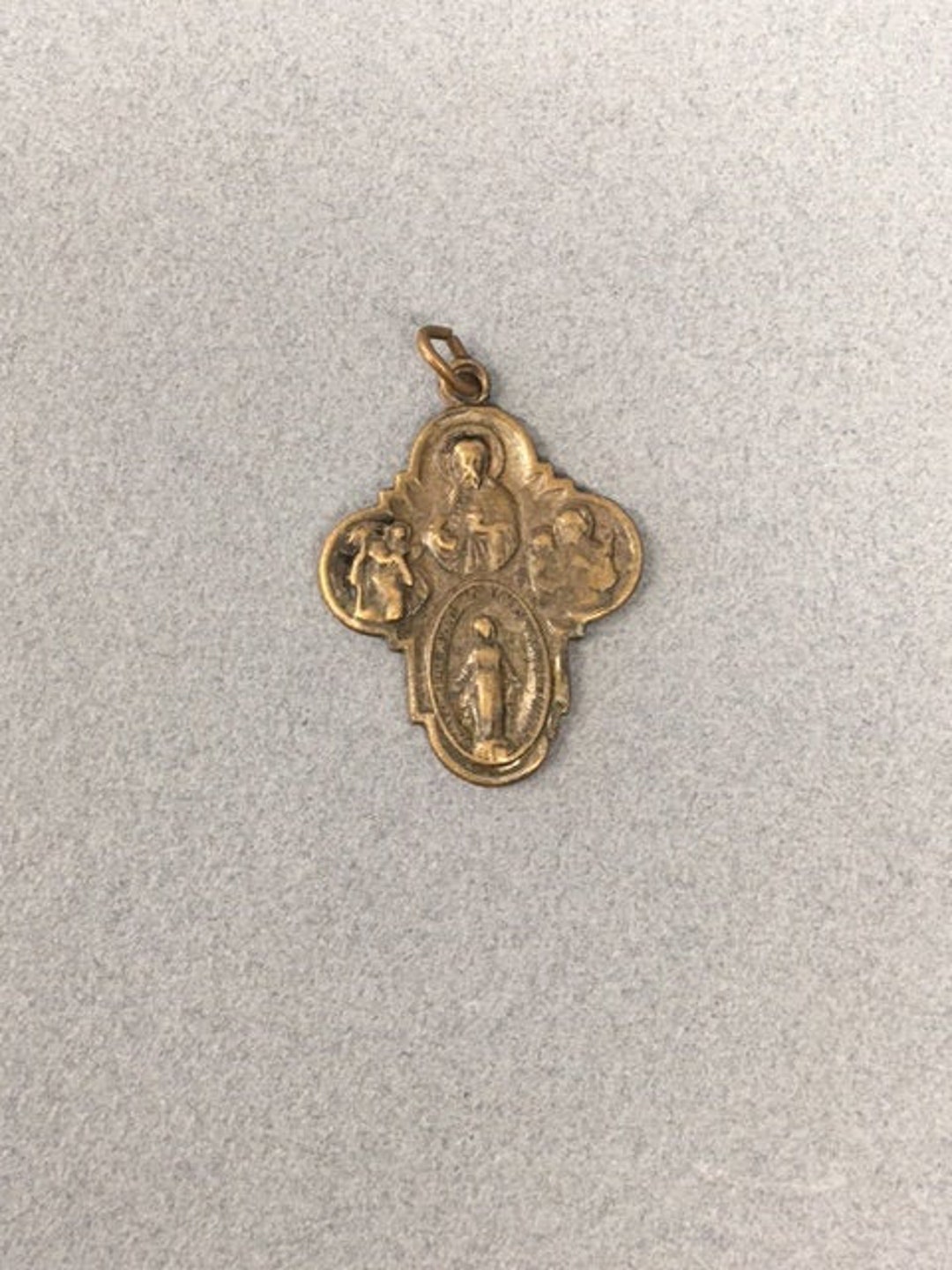 4 Way Cross Pendant Four Way Medal Miraculous Miracle Vintage Catholic ...