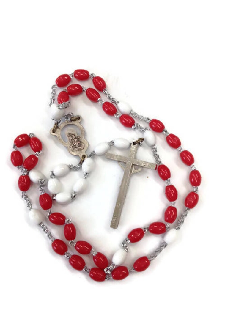 Italian Rosary Red Rosary Catholic Red Italy Prayer Beads Etsy