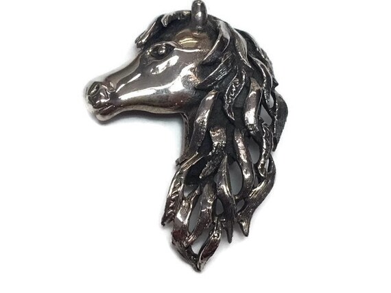 Horse head Brooch Mexico Sterling Equestrian Pin … - image 4