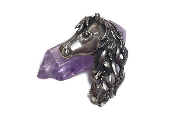 Horse head Brooch Mexico Sterling Equestrian Pin … - image 2