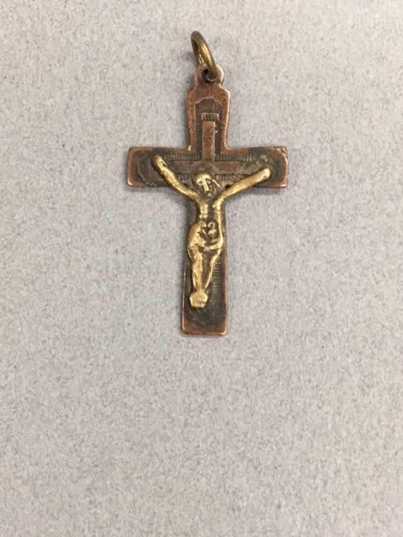 Pendentif Croix Crucifix Ancien En Bronze - Occasion En Bon état, Breloque Religieuse - Vintage