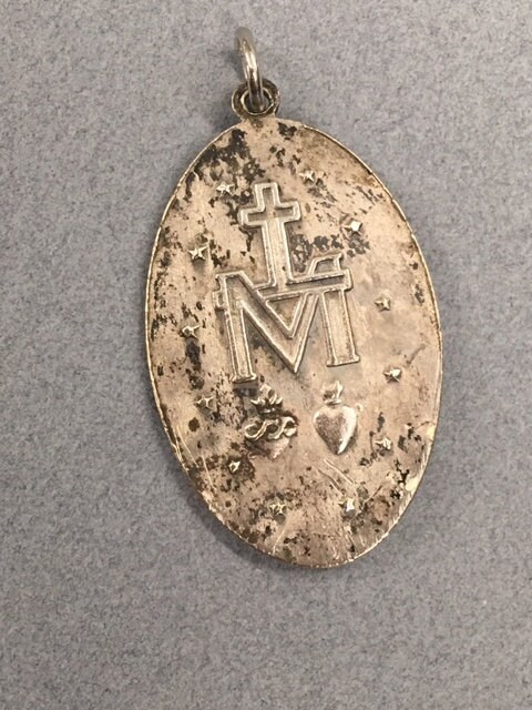 Miraculous Medal Virgin Mary Large .500 Silver Vintage Catholic Gift - Etsy
