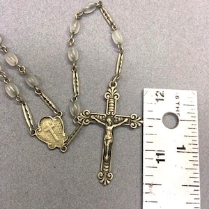 Rare White Rosary Unusual Vintage Catholic Gift