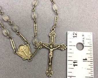 Rare White Rosary Unusual Vintage Catholic Gift