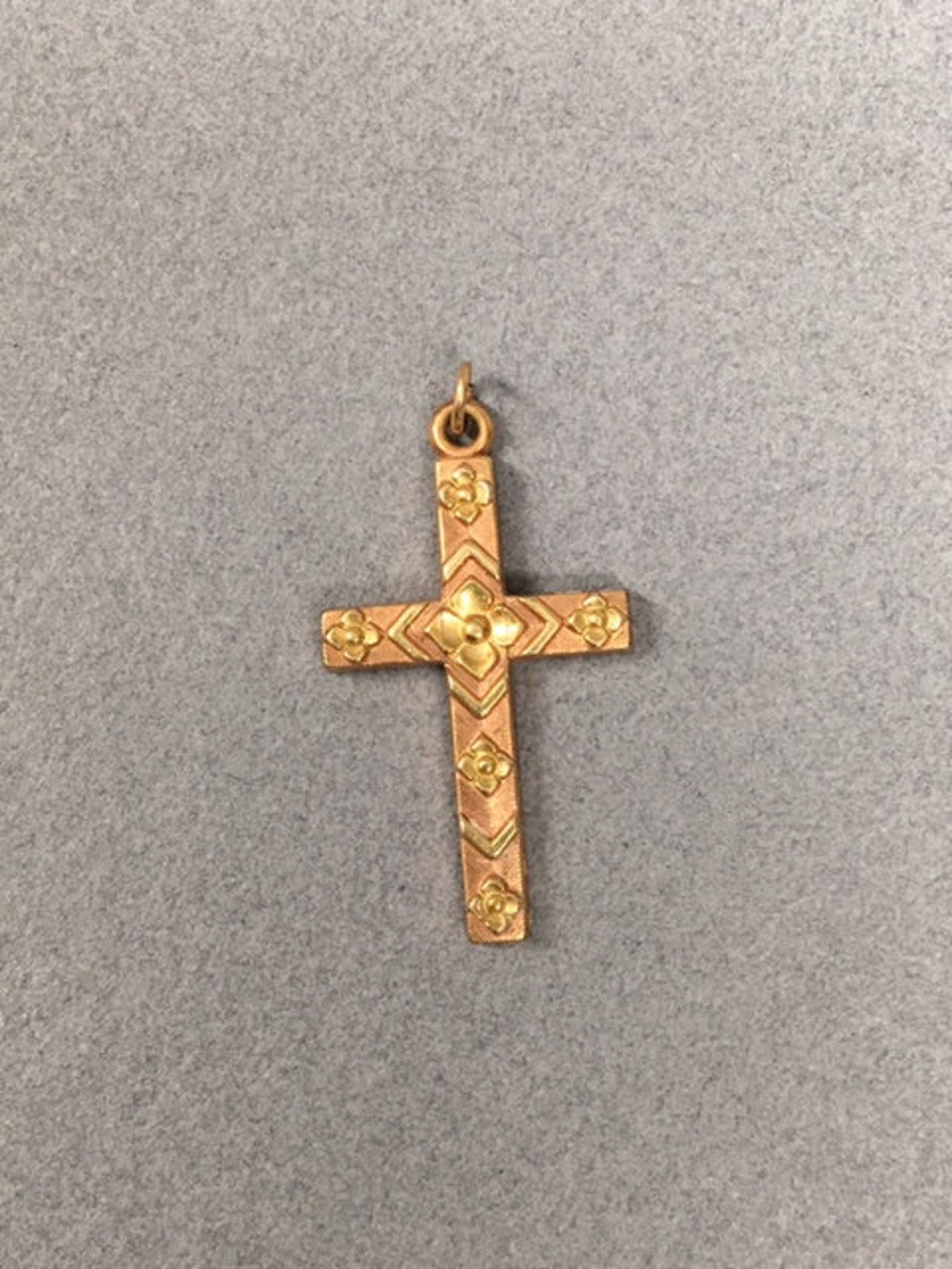 Gold Cross Pendant 1/20 12K Engraved Vintage Religious Gift - Etsy