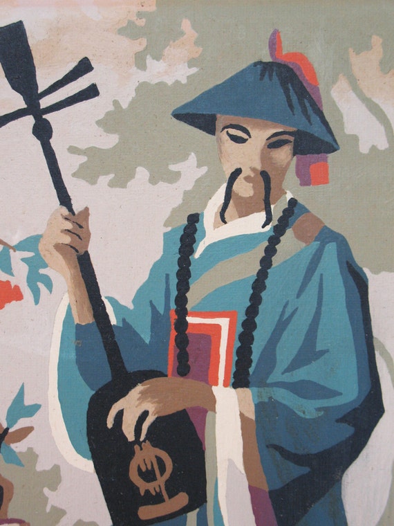 Paint by Number Asian Paint By Number Painting Mid Century Etsy